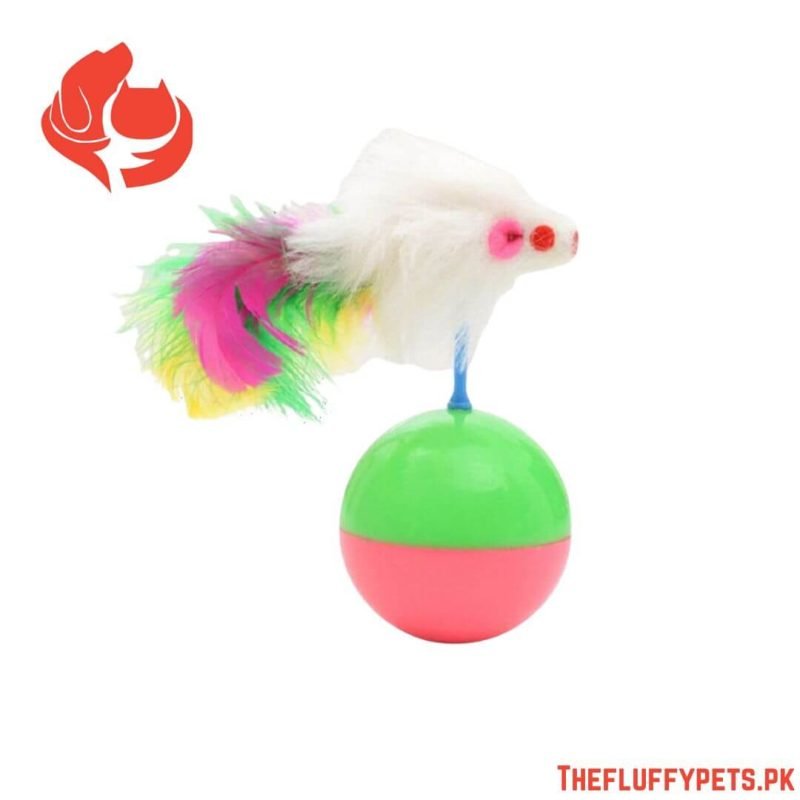 Cats Playing Ball with Mouse Toy