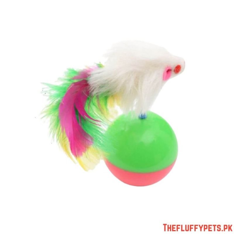 Cats Playing Ball with Mouse Toy