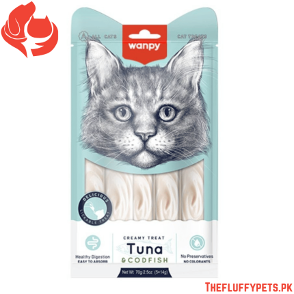 Wanpy Adult Cat Creamy Lickable Treat Tuna & Codfish