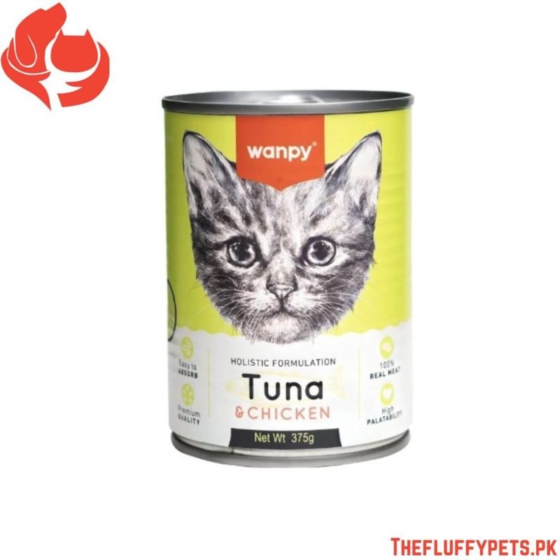 Wanpy Holistic formulation Cat Can for Kitten Tuna+Chicken 375g