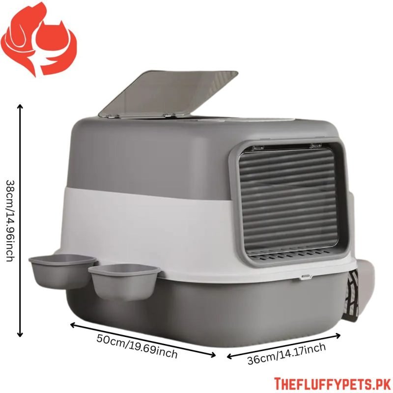 Three-Layer Splash-Proof Cat Litter Box with Drawer
