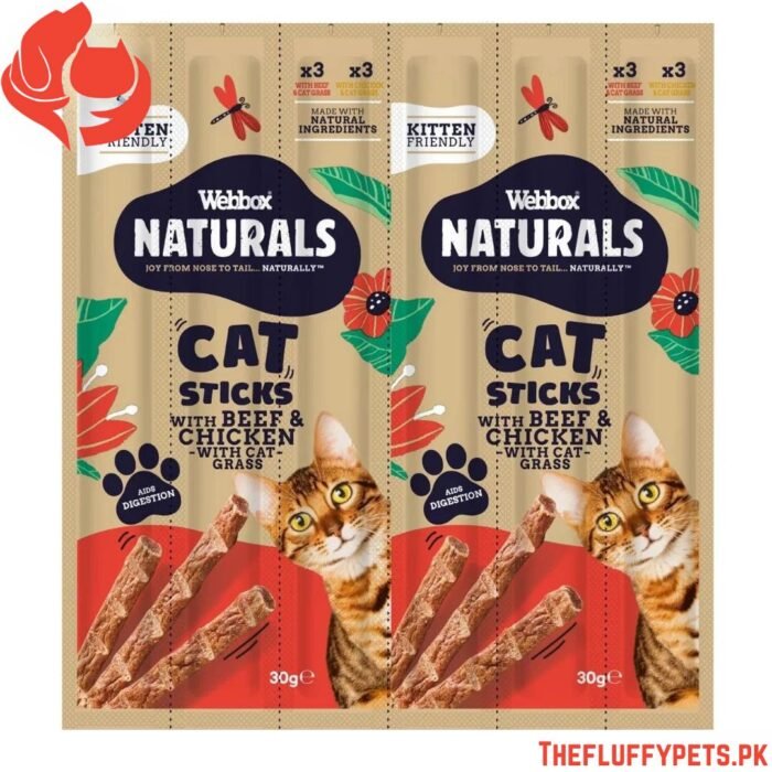 Webbox Naturals Cat Sticks with Beef and Cat grass & Chicken with Cat Grass